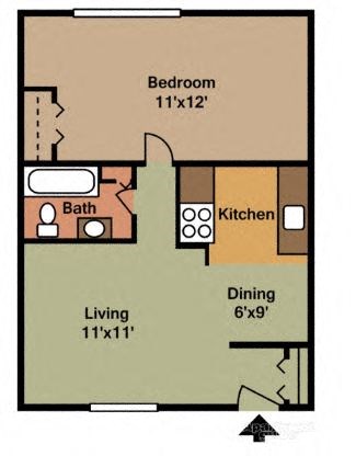 an illustration of a floor plan of a 360 sq ft house